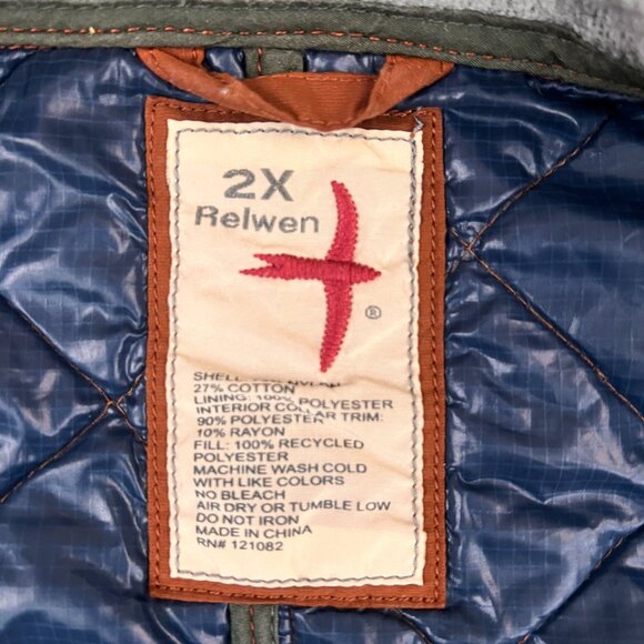 Relwen Quilted Insulated Tanker Jacket in Chestnut Brown Sz 2X - Picture 5 of 16